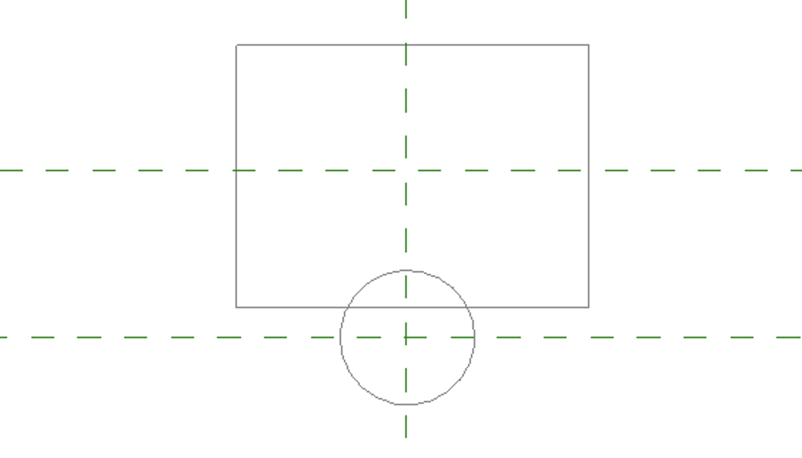 Revit family plan view showing positioning of elements